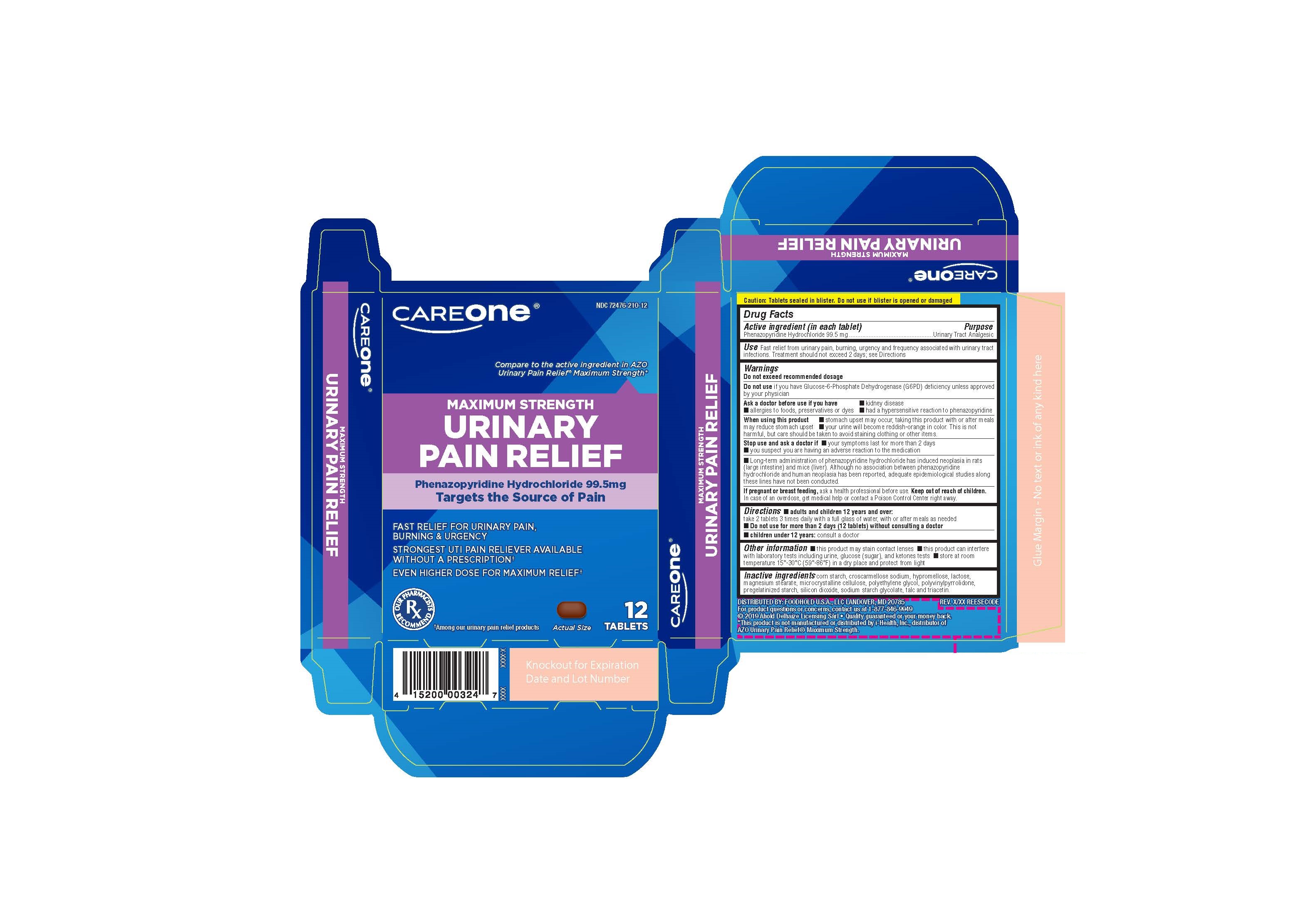 Care One Maximum Strength Urinary Pain Relief
